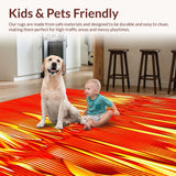 Ultra Soft Area Rug, Non Slip, Stain Resistant, Washable Area Rugs for Living Room, Bedroom, Lively Lava Flow Visual Experience(Orange)