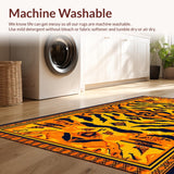 Ultra Soft Area Rug, Non Slip, Stain Resistant, Washable Area Rugs for Living Room, Bedroom, Vibrant Animal Shape Aesthetic(Orange)