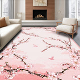 Ultra Soft Area Rug, Non Slip, Stain Resistant, Washable Area Rugs for Living Room, Bedroom, Elegant Floral Garden Inspiration(Pink)