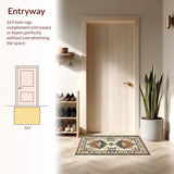 Ultra Soft Area Rug, Non Slip, Stain Resistant, Washable Area Rugs for Living Room, Bedroom, Stylish Abstract Cultural Influence(Orange)