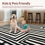 Ultra Soft Area Rug, Non Slip, Stain Resistant, Washable Area Rugs for Living Room, Bedroom, Chic Abstract Animal Print Aesthetic(Black)