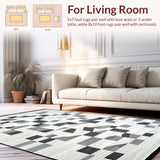 Ultra Soft Area Rug, Non Slip, Stain Resistant, Washable Area Rugs for Living Room, Bedroom, Aesthetic Wolf Tip Softness Emphasis(Gray)