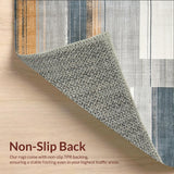 Elegant Neutral Toned Abstract with Distressed Beige and Slate Striped Motif(Gray)
