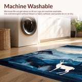 Ultra Soft Area Rug, Non Slip, Stain Resistant, Washable Area Rugs for Living Room, Bedroom, Artistic Abstract Animal Pattern(Blue)