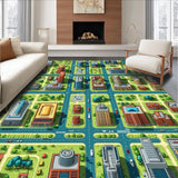 Ultra Soft Area Rug, Non Slip, Stain Resistant, Washable Area Rugs for Living Room, Bedroom, Non-Slip Road Design Carpet for Classroom Game Area(Gray)