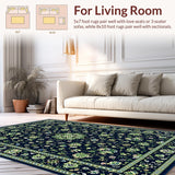 Ultra Soft Area Rug, Non Slip, Stain Resistant, Washable Area Rugs for Living Room, Bedroom, Cozy Earthy Tone Composition(Blue)