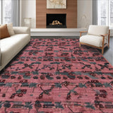 Ultra Soft Area Rug, Non Slip, Stain Resistant, Washable Area Rugs for Living Room, Bedroom, Cute Pink Ribbon and Cherry Bomb Rug Design(Pink)
