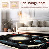 Ultra Soft Area Rug, Non Slip, Stain Resistant, Washable Area Rugs for Living Room, Bedroom, Chic Colorful Circle Aesthetic(Red)