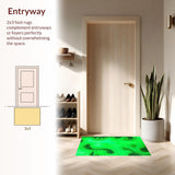 Ultra Soft Area Rug, Non Slip, Stain Resistant, Washable Area Rugs for Living Room, Bedroom, Eclectic Soft Plush Visual Harmony(Green)