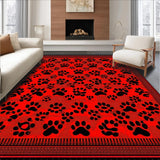 Ultra Soft Area Rug, Non Slip, Stain Resistant, Washable Area Rugs for Living Room, Bedroom, Contemporary Elegant Fluffy Pattern(Red)