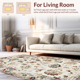 Chic Vintage Distressed Floral Design(Beige)