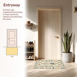 Tribal Design Plush Entryway Non Shedding(Beige)