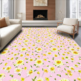 Ultra Soft Area Rug, Non Slip, Stain Resistant, Washable Area Rugs for Living Room, Bedroom, Delicate Floral Modern Aesthetic(Pink)