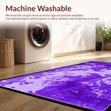 Ultra Soft Area Rug, Non Slip, Stain Resistant, Washable Area Rugs for Living Room, Bedroom, Trendy Funky Circular Motif(Purple)