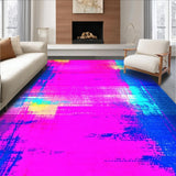 Ultra Soft Area Rug, Non Slip, Stain Resistant, Washable Area Rugs for Living Room, Bedroom, Playful Rainbow Eclectic Composition(Pink)