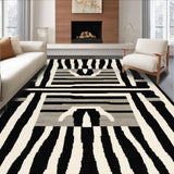 Ultra Soft Area Rug, Non Slip, Stain Resistant, Washable Area Rugs for Living Room, Bedroom, Contemporary Abstract Animal Motif(Black)