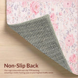 Ultra Soft Area Rug, Non Slip, Stain Resistant, Washable Area Rugs for Living Room, Bedroom, Charming Soft Pink Floral Aesthetic(Pink)