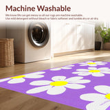 Ultra Soft Area Rug, Non Slip, Stain Resistant, Washable Area Rugs for Living Room, Bedroom, Enchanting Lavender Garden Theme(Purple)