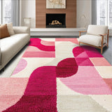 Ultra Soft Area Rug, Non Slip, Stain Resistant, Washable Area Rugs for Living Room, Bedroom, Abstract Geometric Living Room Multicolor Faded Rug(Pink)