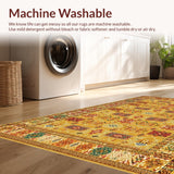 Ultra Soft Area Rug, Non Slip, Stain Resistant, Washable Area Rugs for Living Room, Bedroom, Rustic Mustard Accent Mat(Gold)