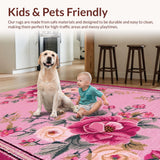 Ultra Soft Area Rug, Non Slip, Stain Resistant, Washable Area Rugs for Living Room, Bedroom, Soft Aesthetic Pastel Living Room Area Rug(Pink)