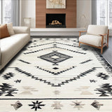 Ultra Soft Area Rug, Non Slip, Stain Resistant, Washable Area Rugs for Living Room, Bedroom, Elegant Neutral Geometric Motif(Gray)