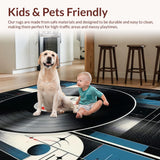 Ultra Soft Area Rug, Non Slip, Stain Resistant, Washable Area Rugs for Living Room, Bedroom, Vintage Sound Wave Imprint(Black)