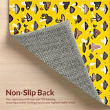 Ultra Soft Area Rug, Non Slip, Stain Resistant, Washable Area Rugs for Living Room, Bedroom, Cozy Rustic Fun Pattern(Yellow)