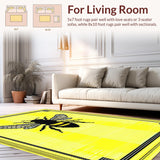 Ultra Soft Area Rug, Non Slip, Stain Resistant, Washable Area Rugs for Living Room, Bedroom, Charming Garden Bee Design(Yellow)
