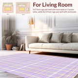 Ultra Soft Area Rug, Non Slip, Stain Resistant, Washable Area Rugs for Living Room, Bedroom, Sophisticated Transitional Textured Appeal(Purple)