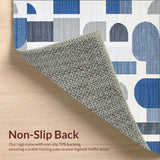 Ultra Soft Area Rug, Non Slip, Stain Resistant, Washable Area Rugs for Living Room, Bedroom, Abstract Braided Area Blue and Gray(Blue)