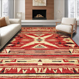 Ultra Soft Area Rug, Non Slip, Stain Resistant, Washable Area Rugs for Living Room, Bedroom, Rustic Distressed Earthy Tones(Red)