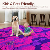 Ultra Soft Area Rug, Non Slip, Stain Resistant, Washable Area Rugs for Living Room, Bedroom, Elegant Rich Color Statements(Purple)
