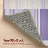 Ultra Soft Area Rug, Non Slip, Stain Resistant, Washable Area Rugs for Living Room, Bedroom, Artistic Minimalist Line Arrangement(Purple)