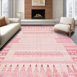 Ultra Soft Area Rug, Non Slip, Stain Resistant, Washable Area Rugs for Living Room, Bedroom, Contemporary Plush Low Pile Aesthetic(Pink)