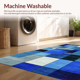 Ultra Soft Area Rug, Non Slip, Stain Resistant, Washable Area Rugs for Living Room, Bedroom, Vibrant Abstract Geometric Composition(Blue)