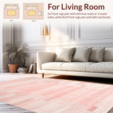 Ultra Soft Area Rug, Non Slip, Stain Resistant, Washable Area Rugs for Living Room, Bedroom, Trendy Minimalist Soft Hue(Pink)