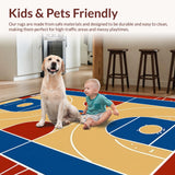 Ultra Soft Area Rug, Non Slip, Stain Resistant, Washable Area Rugs for Living Room, Bedroom, Playful Basketball-Inspired Graphics(Brown)