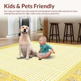 Ultra Soft Area Rug, Non Slip, Stain Resistant, Washable Area Rugs for Living Room, Bedroom, Beige Yellow for(Yellow)