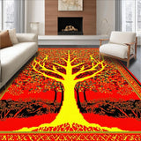 Ultra Soft Area Rug, Non Slip, Stain Resistant, Washable Area Rugs for Living Room, Bedroom, Striking Eclectic Nature Theme(Red)
