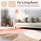 Ultra Soft Area Rug, Non Slip, Stain Resistant, Washable Area Rugs for Living Room, Bedroom, Elegant Minimalist Layered Visuals(Orange)