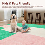 Ultra Soft Area Rug, Non Slip, Stain Resistant, Washable Area Rugs for Living Room, Bedroom, Modern Brightly Colored Wonderland(Green)