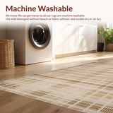 Ultra Soft Area Rug, Non Slip, Stain Resistant, Washable Area Rugs for Living Room, Bedroom, Artisanal Handwoven Rustic Charm(Beige)