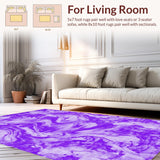 Ultra Soft Area Rug, Non Slip, Stain Resistant, Washable Area Rugs for Living Room, Bedroom, Stylish Contemporary Blended Tones(Purple)