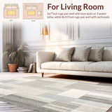 Ultra Soft Area Rug, Non Slip, Stain Resistant, Washable Area Rugs for Living Room, Bedroom, Contemporary Geometric Patchwork Area with Interlocking Beige Panels(Gray)