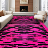 Ultra Soft Area Rug, Non Slip, Stain Resistant, Washable Area Rugs for Living Room, Bedroom, Striking Pink and Black Contrast(Pink)