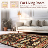 Ultra Soft Area Rug, Non Slip, Stain Resistant, Washable Area Rugs for Living Room, Bedroom, Whimsical Coastal Nautical Theme(Brown)