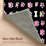 Ultra Soft Area Rug, Non Slip, Stain Resistant, Washable Area Rugs for Living Room, Bedroom, Lively Flannel Pet Print Design(Pink)