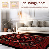 Ultra Soft Area Rug, Non Slip, Stain Resistant, Washable Area Rugs for Living Room, Bedroom, Charming Cozy Witchy Vibes(Red)