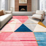 Ultra Soft Area Rug, Non Slip, Stain Resistant, Washable Area Rugs for Living Room, Bedroom, Contemporary Multi-Tonal Symmetry(Pink)